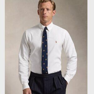 Ralph Lauren Men's Oxford Classic Fit Off-White Cotton Long Sleeve Shirt Size LT